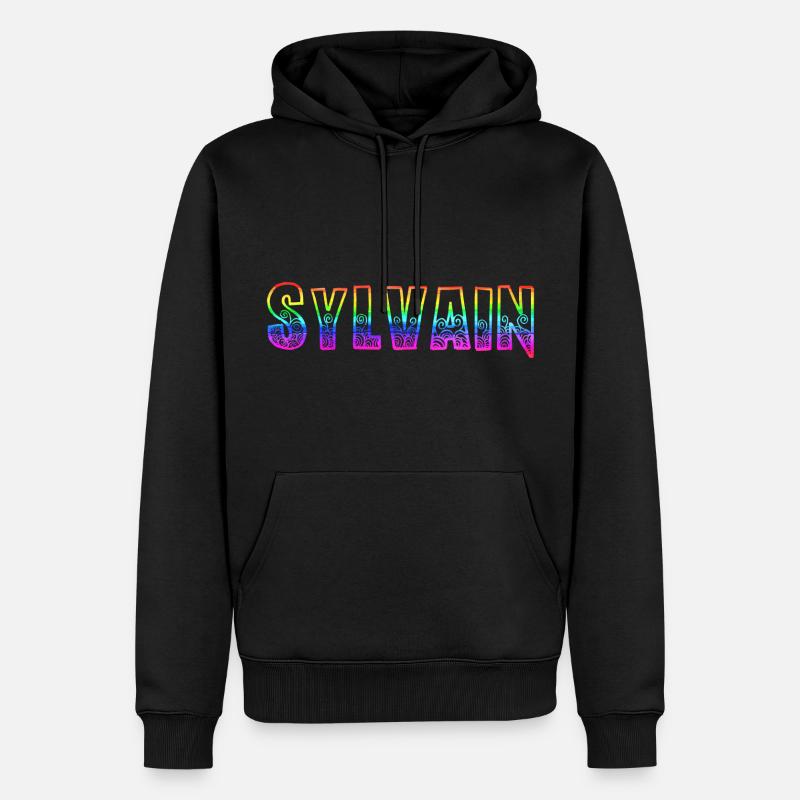 sylvain rs arc-en-ciel - Sweat à capuche Premium bio Homme - noir