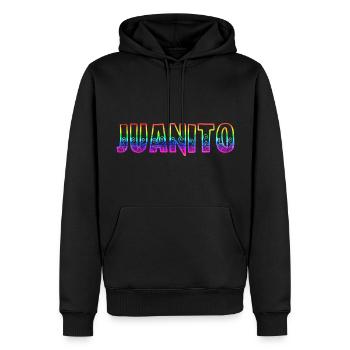 Juanito RS Arc-en-ciel - Sweat à capuche Premium bio Homme - noir - Devant - Nico (187cm)