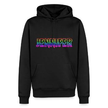 Jennifer RS Arc-en-ciel - Sweat à capuche Premium bio Homme - noir - Devant - Nico (187cm)