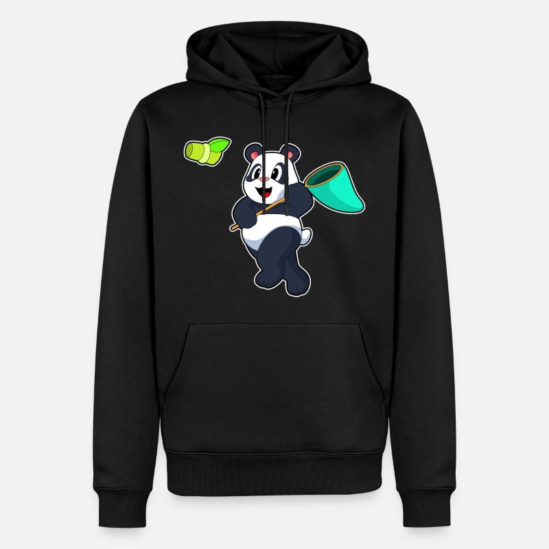Panda Landing Net Bambou - Sweat à capuche Premium bio Homme - noir
