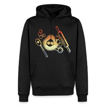 Backzutaten Vintage Look - Männer Premium Bio Hoodie - Schwarz - Vorne - Nico (187cm)
