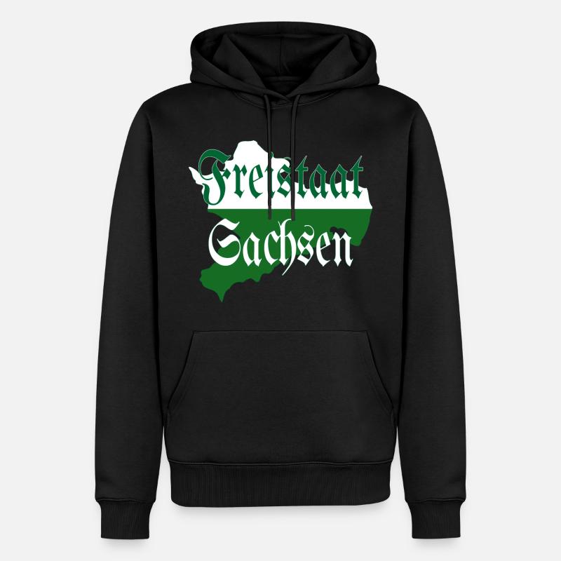 État libre de Saxe vert blanc - Sweat à capuche Premium bio Homme - noir