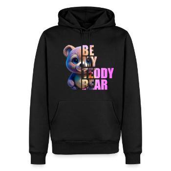 Be my Teddy Bear Design - Männer Premium Bio Hoodie - Schwarz - Vorne - Nico (187cm)