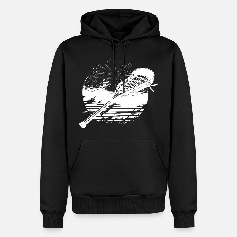 Graphique du bâton de crosse - Sweat à capuche Premium bio Homme - noir