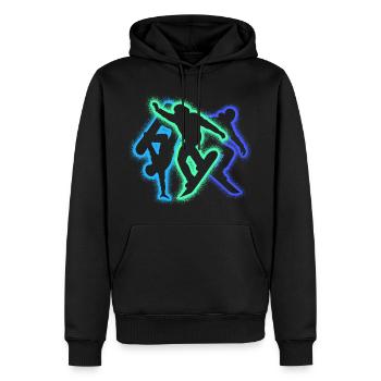Silhouettes de snowboardeurs hommes garçons snowboard - Sweat à capuche Premium bio Homme - noir - Devant - Nico (187cm)