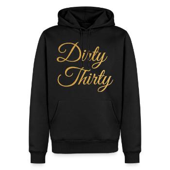 Dirty Thirty Flirty DTF 30e anniversaire - Sweat à capuche Premium bio Homme - noir - Devant - Nico (187cm)