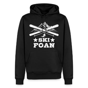 Ski foan | Après ski, sports d’hiver, forfaits ski - Sweat à capuche Premium bio Homme - noir - Devant - Nico (187cm)