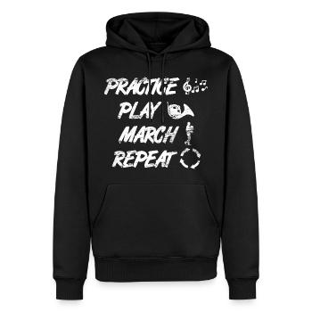 Entraînez-vous à jouer du cor français Répéter - Sweat à capuche Premium bio Homme - noir - Devant - Nico (187cm)