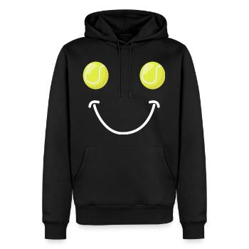 Visage Heureux du Tennis - Sweat à capuche Premium bio Homme - noir - Devant - Nico (187cm)