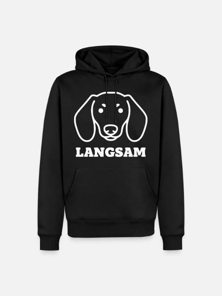 Langsamer Dackel Hund Linienstil - Männer Premium Bio Hoodie - Schwarz