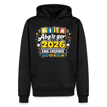 Kita Graduate 2026 : Legend quitte le site - Sweat à capuche Premium bio Homme - noir - Devant - Nico (187cm)