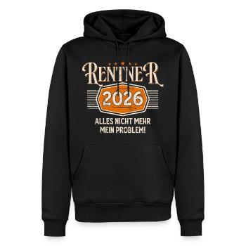 Retrait de pensionnaire 2026 Gift Man Retraite Drôle - Sweat à capuche Premium bio Homme - noir - Devant - Nico (187cm)