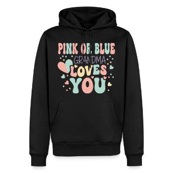 Geschlechterenthüllung Oma Pink oder Blau Team Pink Baby - Männer Premium Bio Hoodie - Schwarz - Vorne - Nico (187cm)