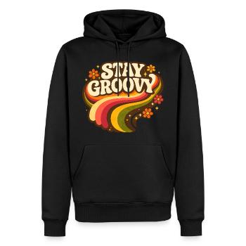 Reste Groovy Rainbow - Sweat à capuche Premium bio Homme - noir - Devant - Nico (187cm)
