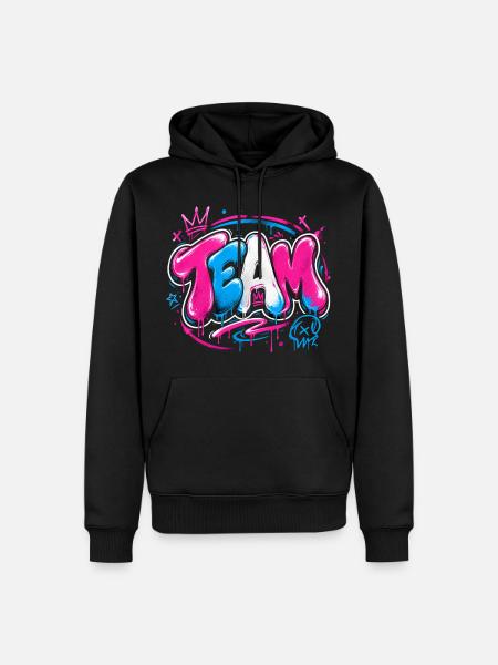 Team - Männer Premium Bio Hoodie - Schwarz