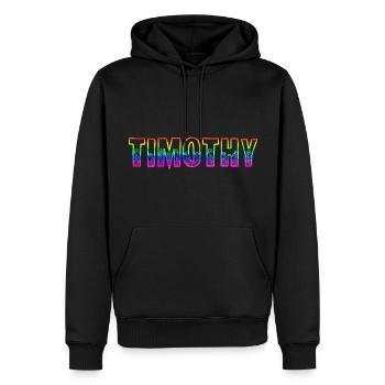 timothy rs regenbogen - Männer Premium Bio Hoodie - Schwarz - Vorne - Nico (187cm)