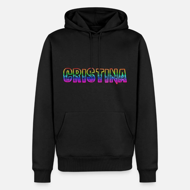 cristina rs arc-en-ciel - Sweat à capuche Premium bio Homme - noir