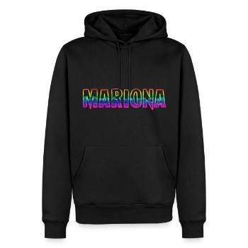 Mariona RS Arc-en-ciel - Sweat à capuche Premium bio Homme - noir - Devant - Nico (187cm)