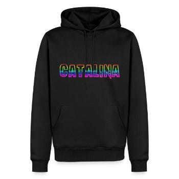 catalina rs regenbogen - Männer Premium Bio Hoodie - Schwarz - Vorne - Nico (187cm)