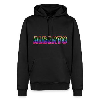 Alberto RS Arc-en-ciel - Sweat à capuche Premium bio Homme - noir - Devant - Nico (187cm)
