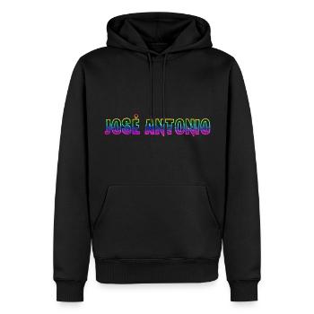 José Antonio RS Arc-en-ciel - Sweat à capuche Premium bio Homme - noir - Devant - Nico (187cm)
