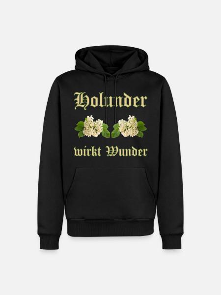 holunder wirkt wunder - Männer Premium Bio Hoodie - Schwarz