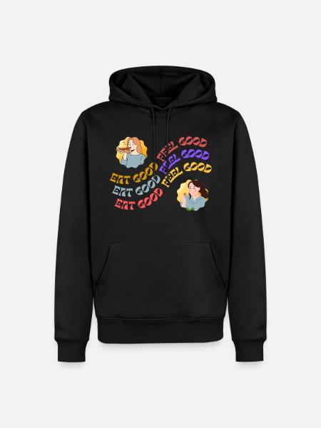 EAT GOOD FEEL GOOD - Men’s Premium Organic Hoodie - black