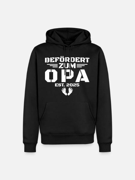 Befördert zum Opa Est 2025 - Männer Premium Bio Hoodie - Schwarz