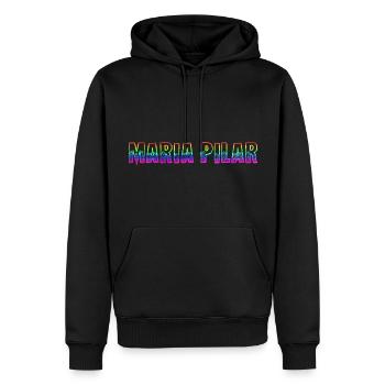 maria pilar rs regenbogen - Männer Premium Bio Hoodie - Schwarz - Vorne - Nico (187cm)