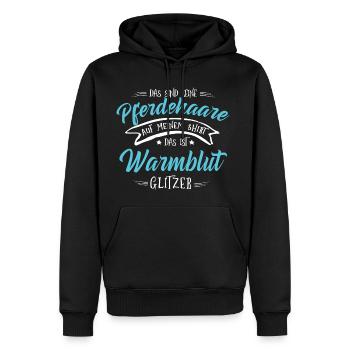 Warmblut Pferde Shirt-Glitzer - Männer Premium Bio Hoodie - Schwarz - Vorne - Nico (187cm)