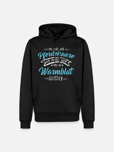 Warmblut Pferde Shirt-Glitzer - Männer Premium Bio Hoodie - Schwarz