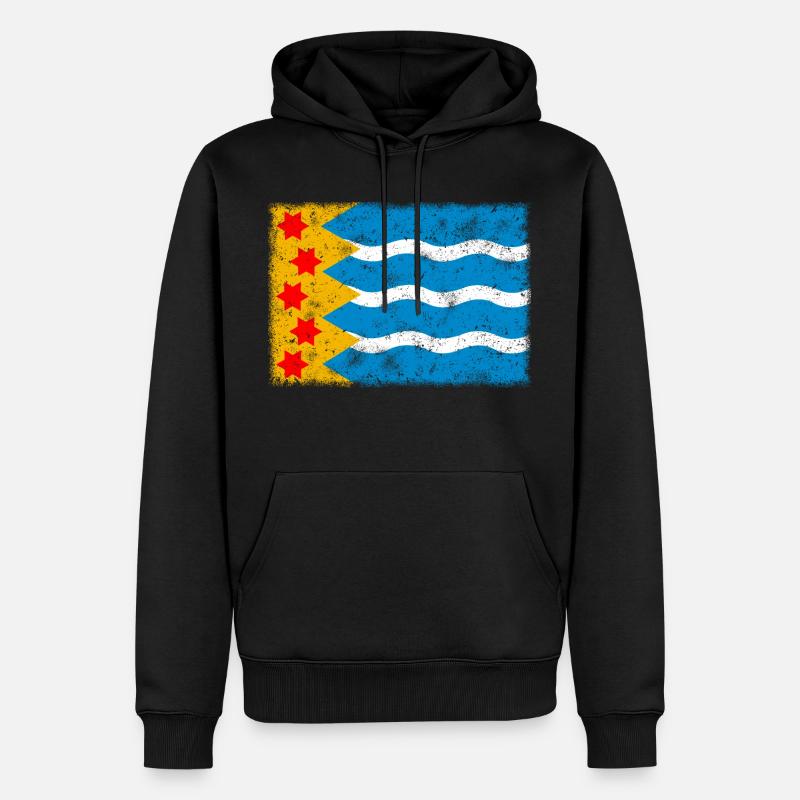 Oldambt - Sweat à capuche Premium bio Homme - noir
