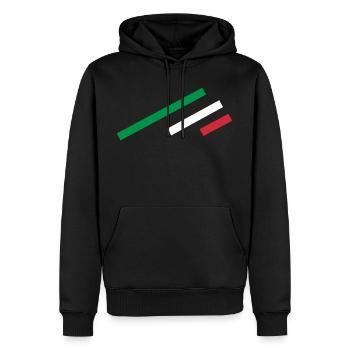 Italie Stripe - Sweat à capuche Premium bio Homme - noir - Devant - Nico (187cm)