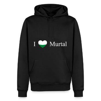 Steiermark Herz Murtal weiß - Männer Premium Bio Hoodie - Schwarz - Vorne - Nico (187cm)