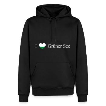 Steiermark Herz Grüner See weiß - Männer Premium Bio Hoodie - Schwarz - Vorne - Nico (187cm)