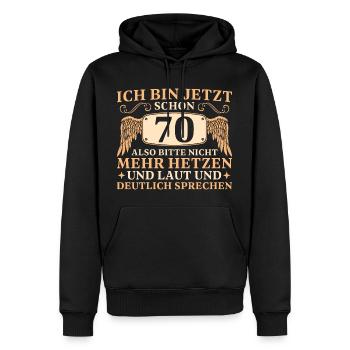Vintage 70 Jahre Humor 70 Geburtstag - Männer Premium Bio Hoodie - Schwarz - Vorne - Nico (187cm)