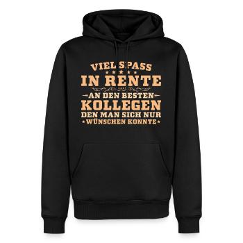 Viel Spaß in Rente Bester Kollege Abschied - Männer Premium Bio Hoodie - Schwarz - Vorne - Nico (187cm)