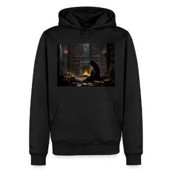 Books Fire Relax No.3 - Men’s Premium Organic Hoodie - black - Front - Nico (187cm)