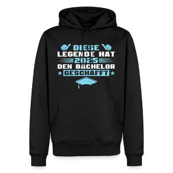 Studium bestanden Bachelorprüfung Abschluss 2025 - Männer Premium Bio Hoodie - Schwarz - Vorne - Nico (187cm)