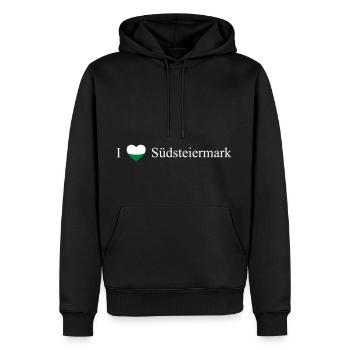 Steiermark Herz Südsteiermark weiß - Männer Premium Bio Hoodie - Schwarz - Vorne - Nico (187cm)