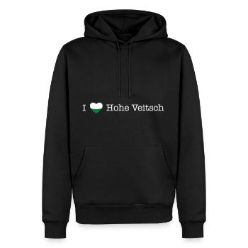 Steiermark Herz Hohe Veitsch weiß - Männer Premium Bio Hoodie - Schwarz - Vorne - Nico (187cm)