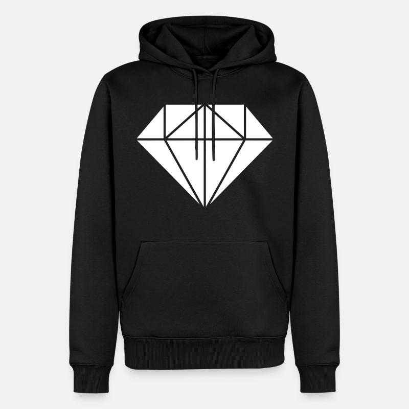 Diamond in blanc - Sweat à capuche Premium bio Homme - noir