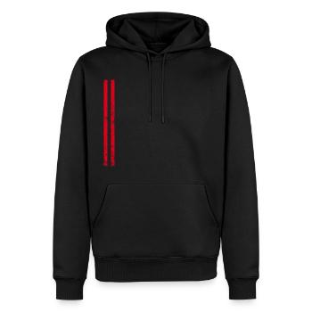 Rayures Rouge - Sweat à capuche Premium bio Homme - noir - Devant - Nico (187cm)