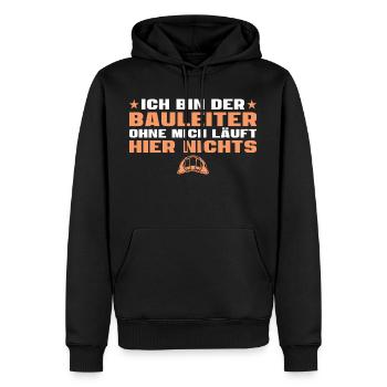 Bauleiter Richtfest Hausbau - Männer Premium Bio Hoodie - Schwarz - Vorne - Nico (187cm)