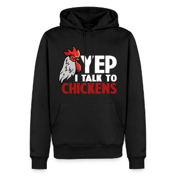 Funny Chicken For Men Women Crazy Chicken Farmer - Sweat à capuche Premium bio Homme - noir - Devant - Nico (187cm)