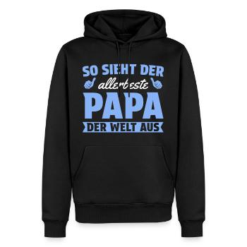 Vatertag Bester Papa der Welt - Männer Premium Bio Hoodie - Schwarz - Vorne - Nico (187cm)