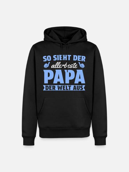 Vatertag Bester Papa der Welt - Männer Premium Bio Hoodie - Schwarz