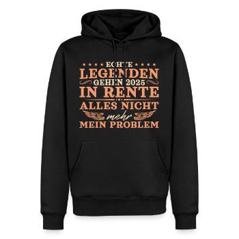 Rentner 2025 Legende in Rente - Männer Premium Bio Hoodie - Schwarz - Vorne - Nico (187cm)