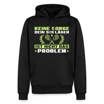 Tennis Schläger ist nicht das Problem - Männer Premium Bio Hoodie - Schwarz - Vorne - Nico (187cm)