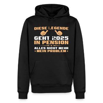 Pensionär Legende in Pension 2025 Kollege - Männer Premium Bio Hoodie - Schwarz - Vorne - Nico (187cm)